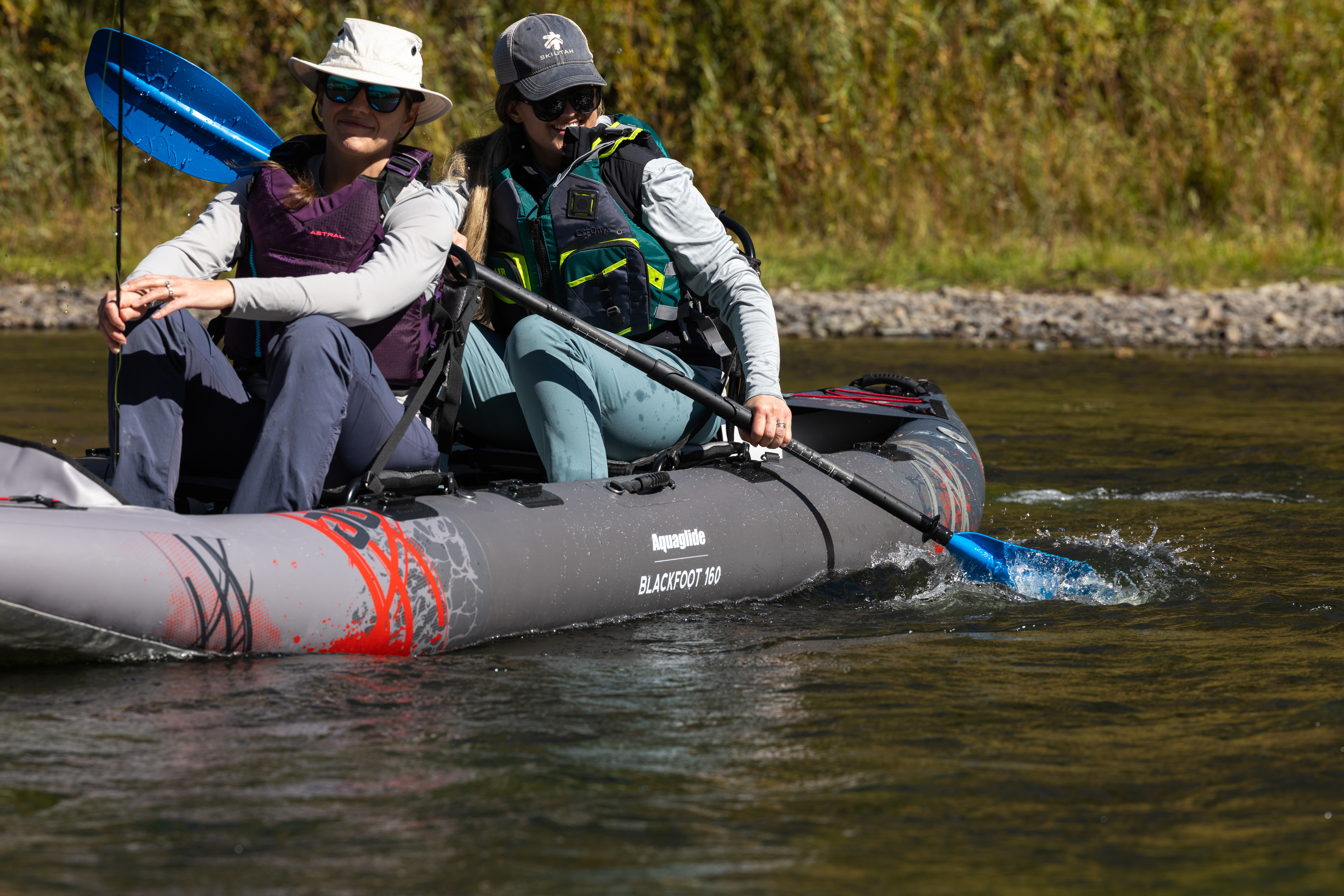 Aquaglide Blackfoot XF 160 Two Person Inflatable Fishing Kayak