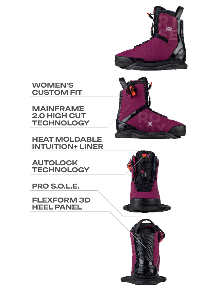 Ronix Rise Closed Toe Wakeboard Binding Features