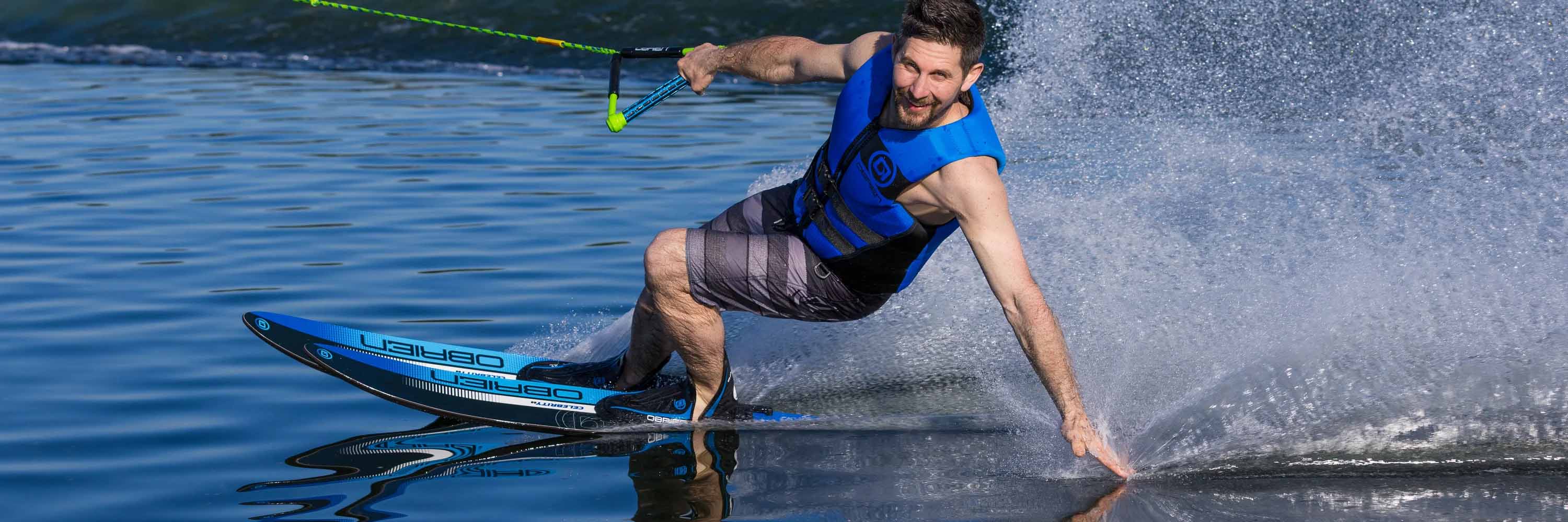 O'Brien Celebrity 68 inch Combo Waterskis Blue In Use