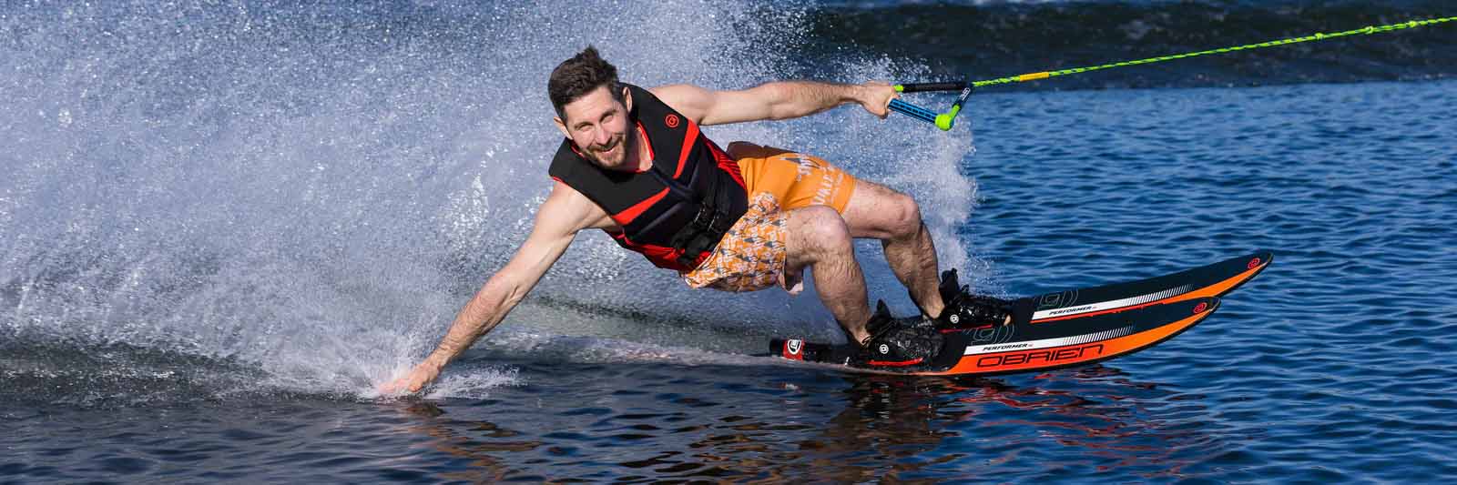 O'Brien Performer 68 inch Combo Waterskis Red In Use
