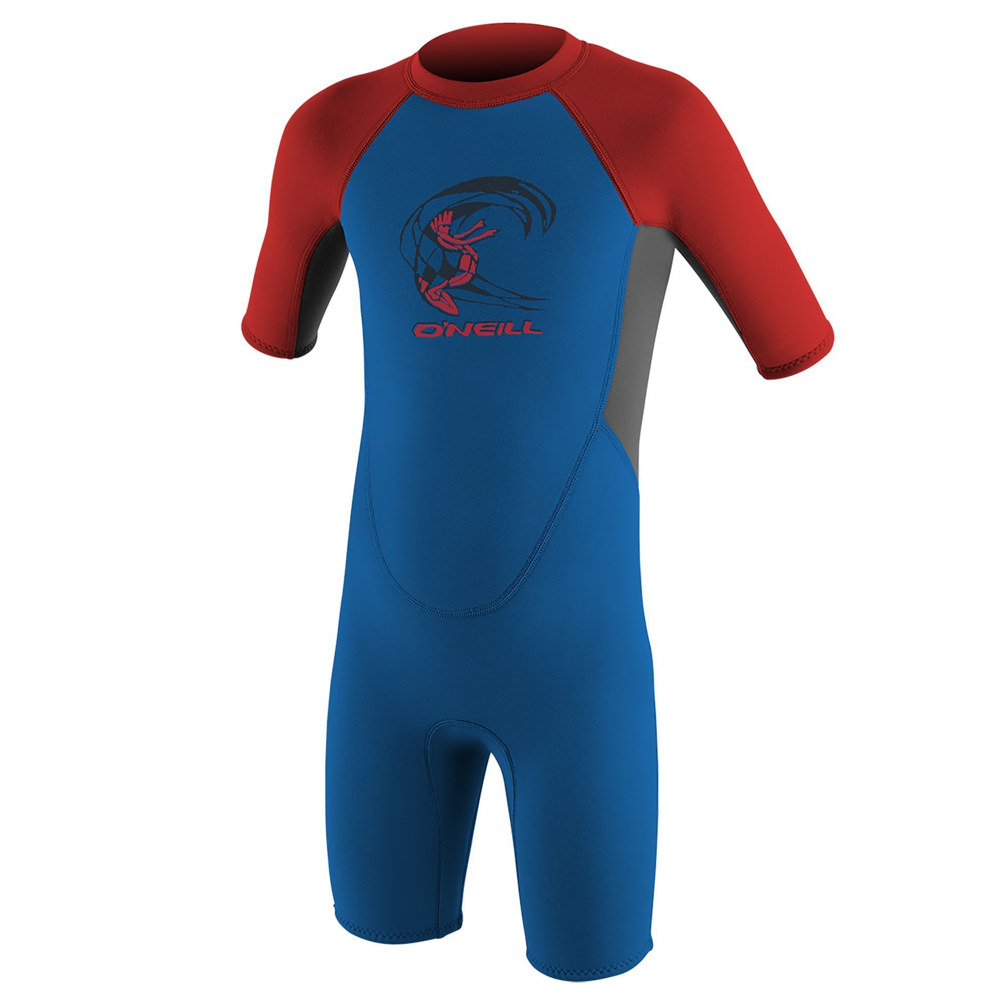 O'Neill Toddler Reactor 2 2mm Back Zip Shorty Wetsuit Ocean/Graph/Red