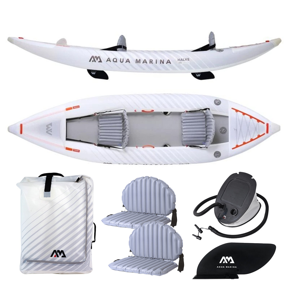 Aqua Marina Halve 398 Ultralight One or Two Person TPU Inflatable Kayak contents