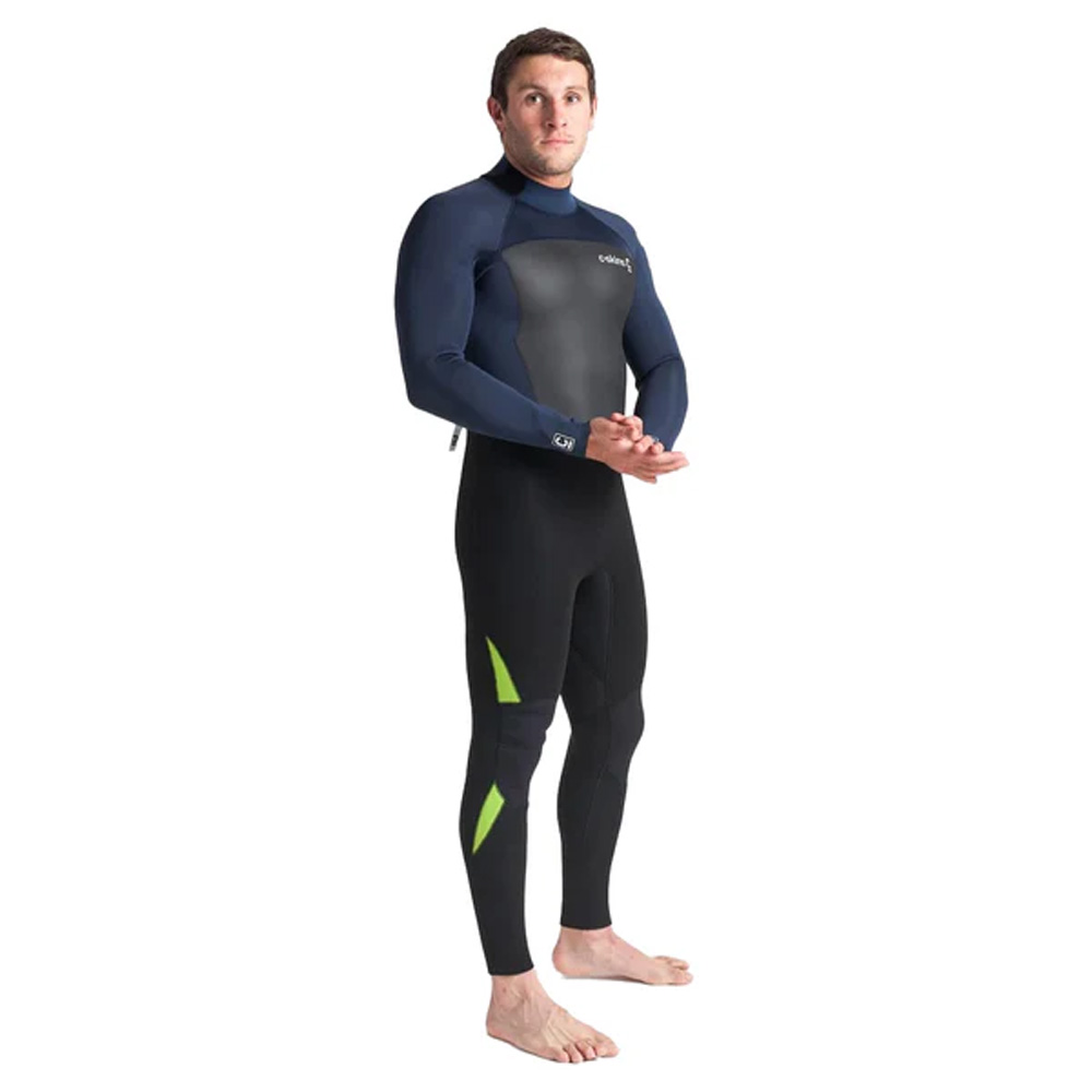 C-Skins Mens Legend 4/3mm Back Zip Wetsuit Black/Bluestone/Lime