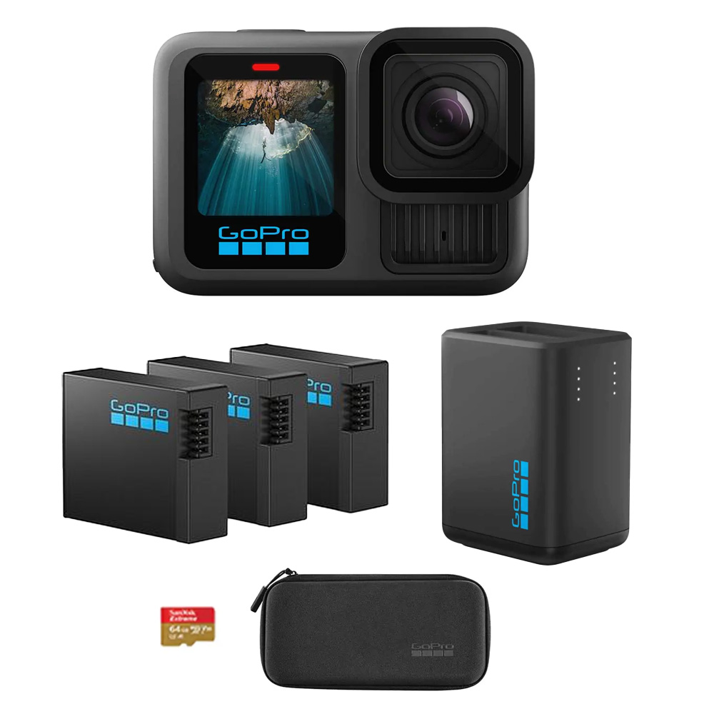 GoPro Hero 13 Black 5k Action Camera Extended Power Bundle
