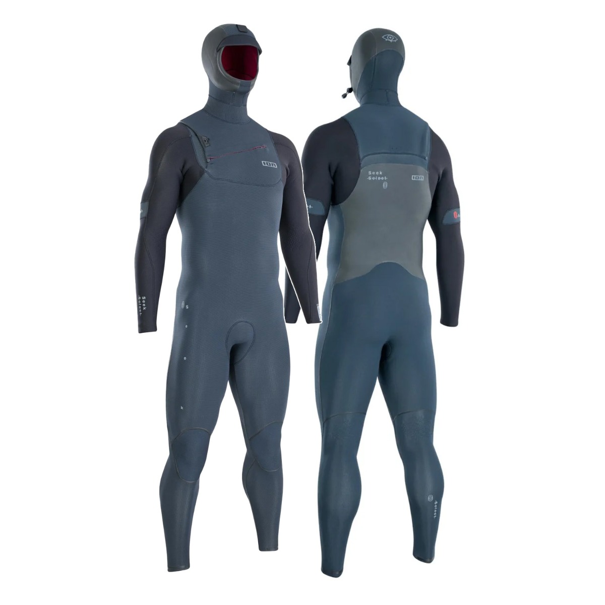 Ion Seek Select 6/5 Mens Front Zip Hooded Full Wetsuit Blue