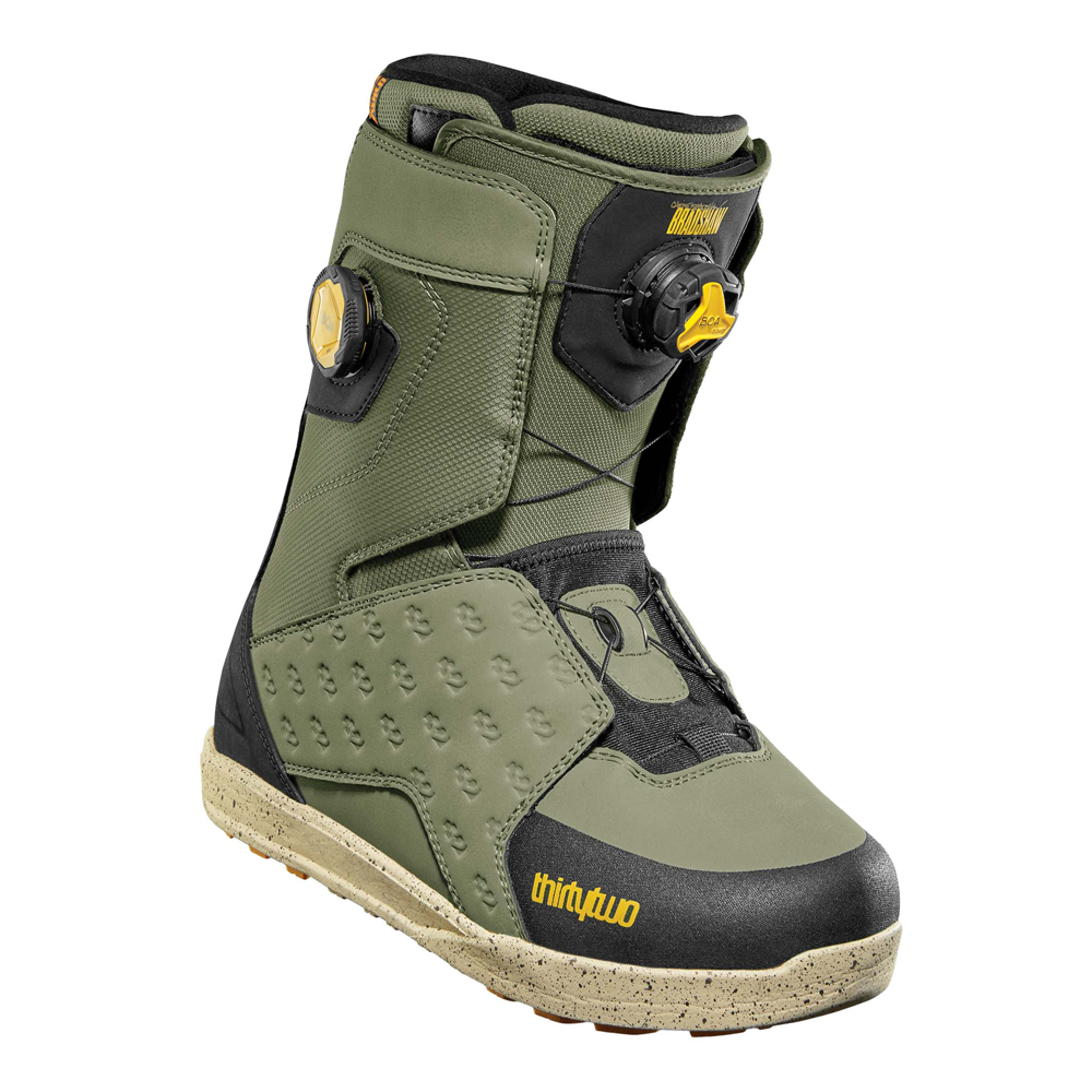 2026 Thirtytwo Lashed Double BOA Mens Snowboard Boots Olive Black
