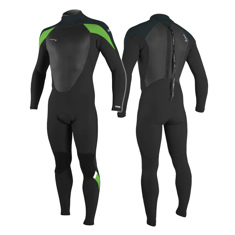 O'Neill Epic 5/4 Mens Back Zip Full Wetsuit Black/Gunmetal/Dayglo 4217B HH1