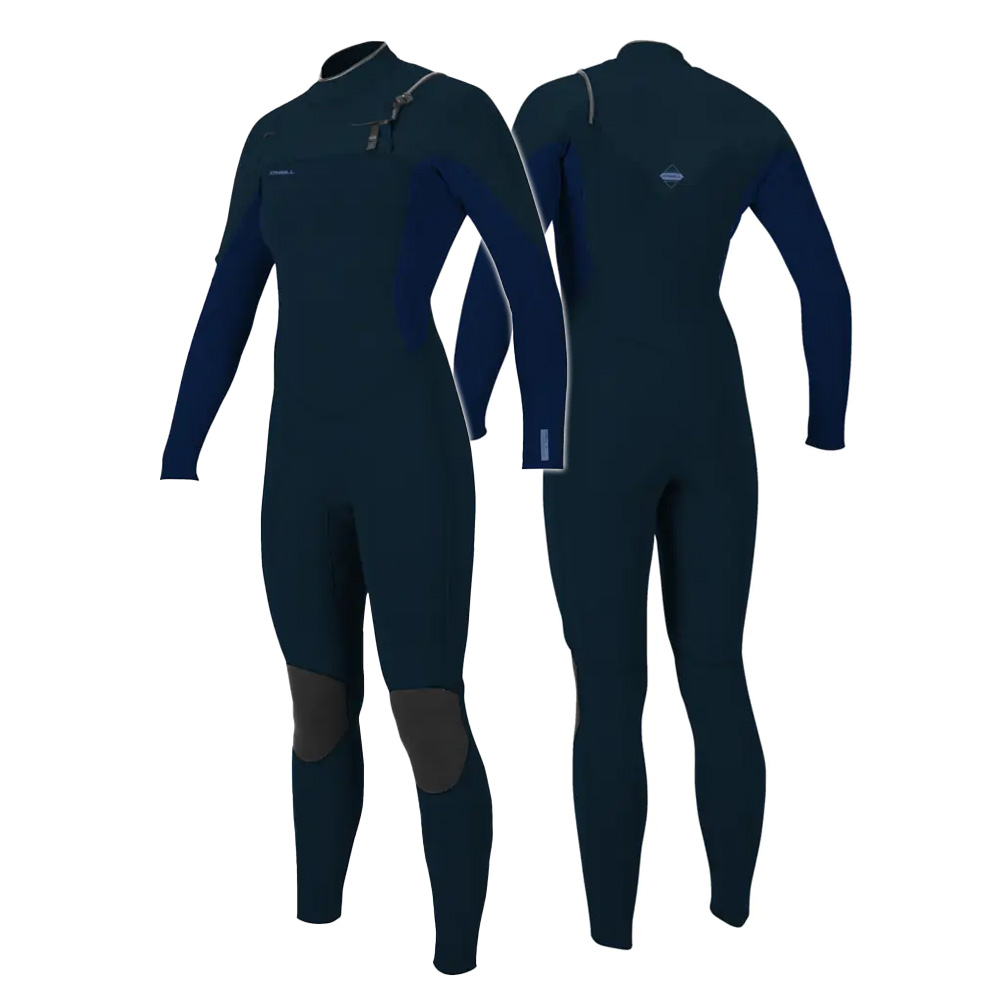 O'Neill Hyperfreak 5/4+ Womens Chest Zip Full Wetsuit Shade/Navy