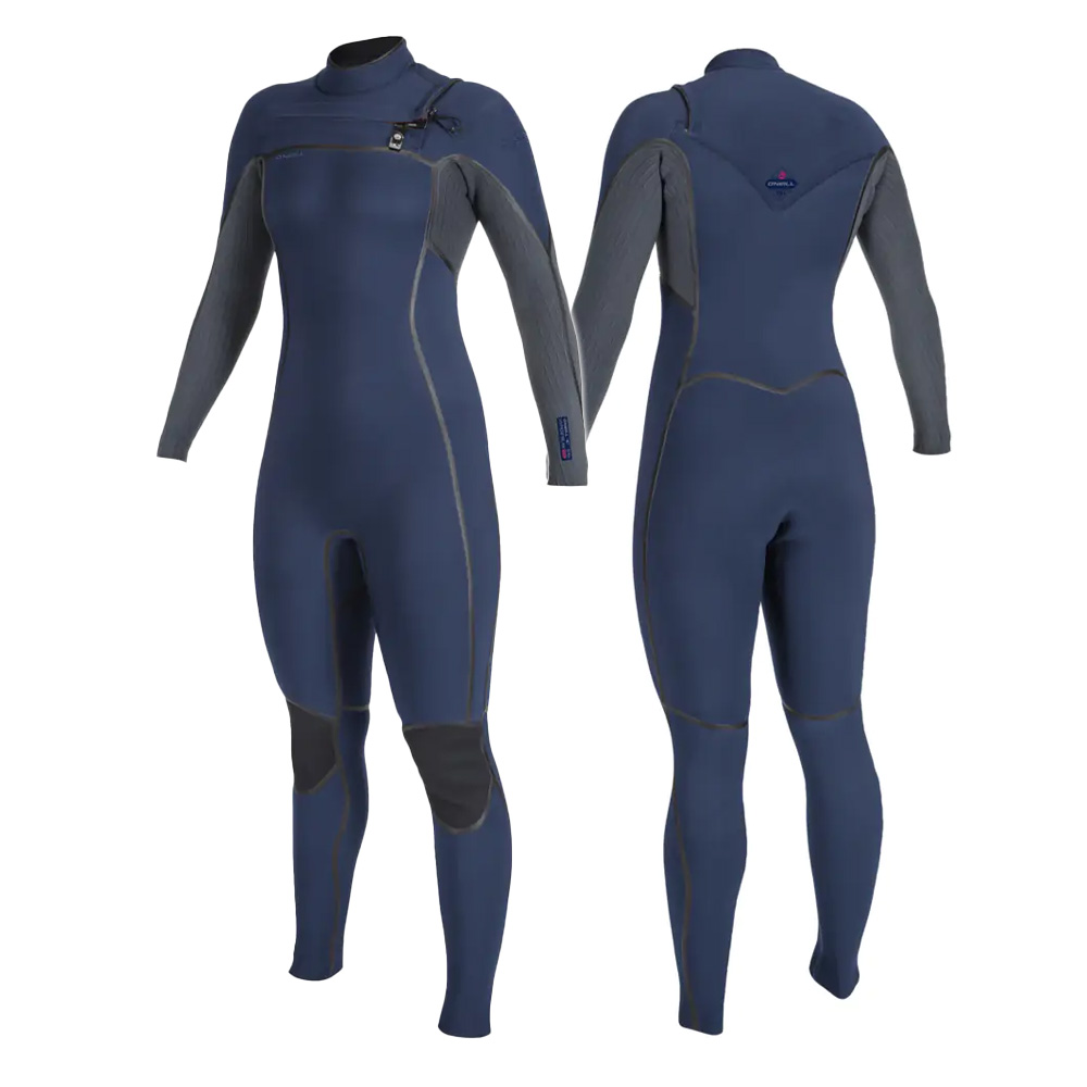 O'Neill Hyperfreak Fire 5/4 + Womens Chest Zip Full Wetsuit Navy/Shade