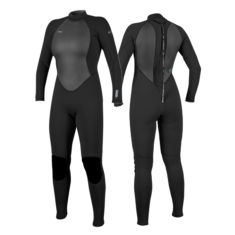 O'Neill Reactor 3/2 Women's Back Zip Full Wetsuit Black