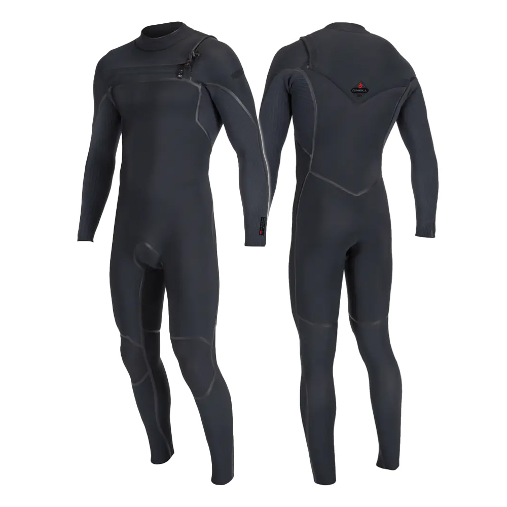O'Neill Hyperfreak Fire 5/4 + Mens Front Zip Full Wetsuit Black