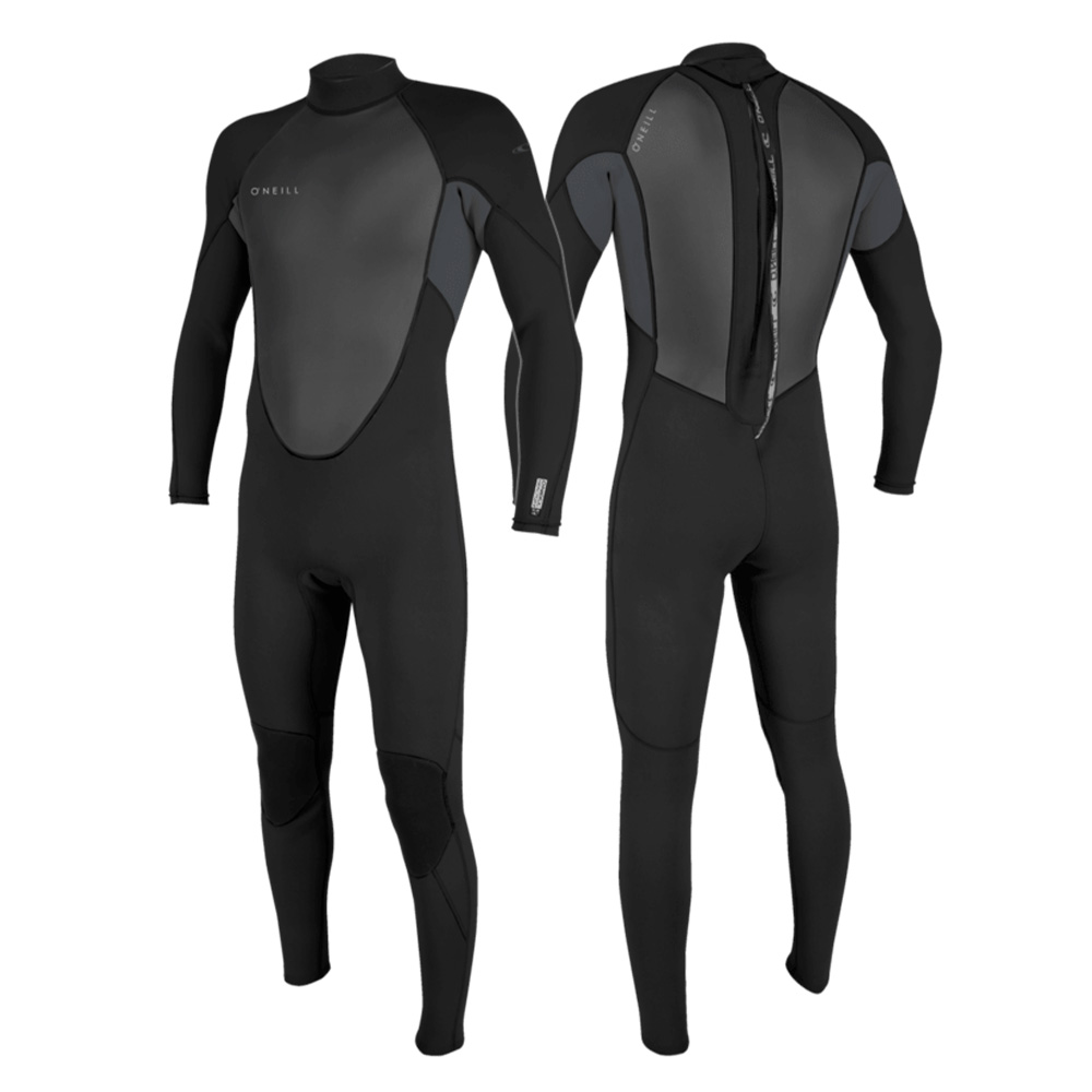 O'Neill Reactor 3/2 Men's Back Zip Full Wetsuit Black/Graph