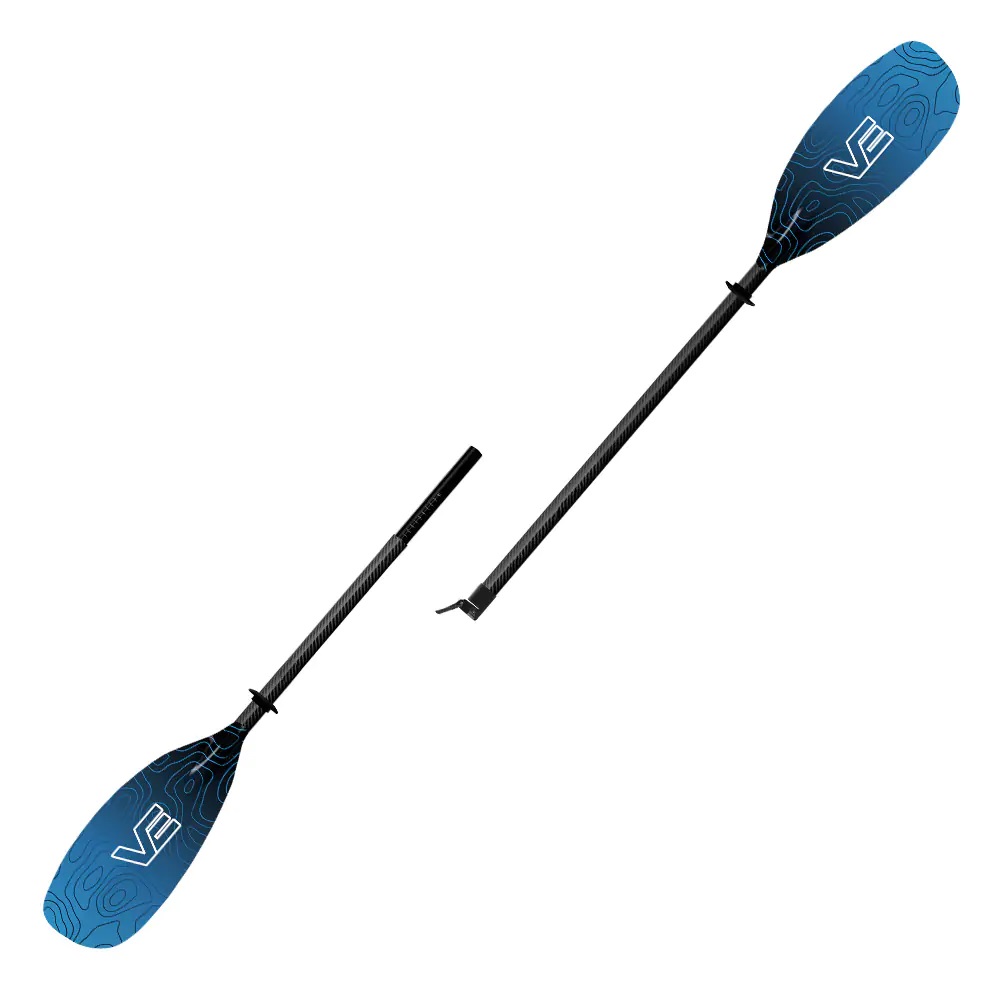 VE Glass Fara Touring Kayak Paddle 210-220cm Storm Blue 2 Piece | Factory Blemish