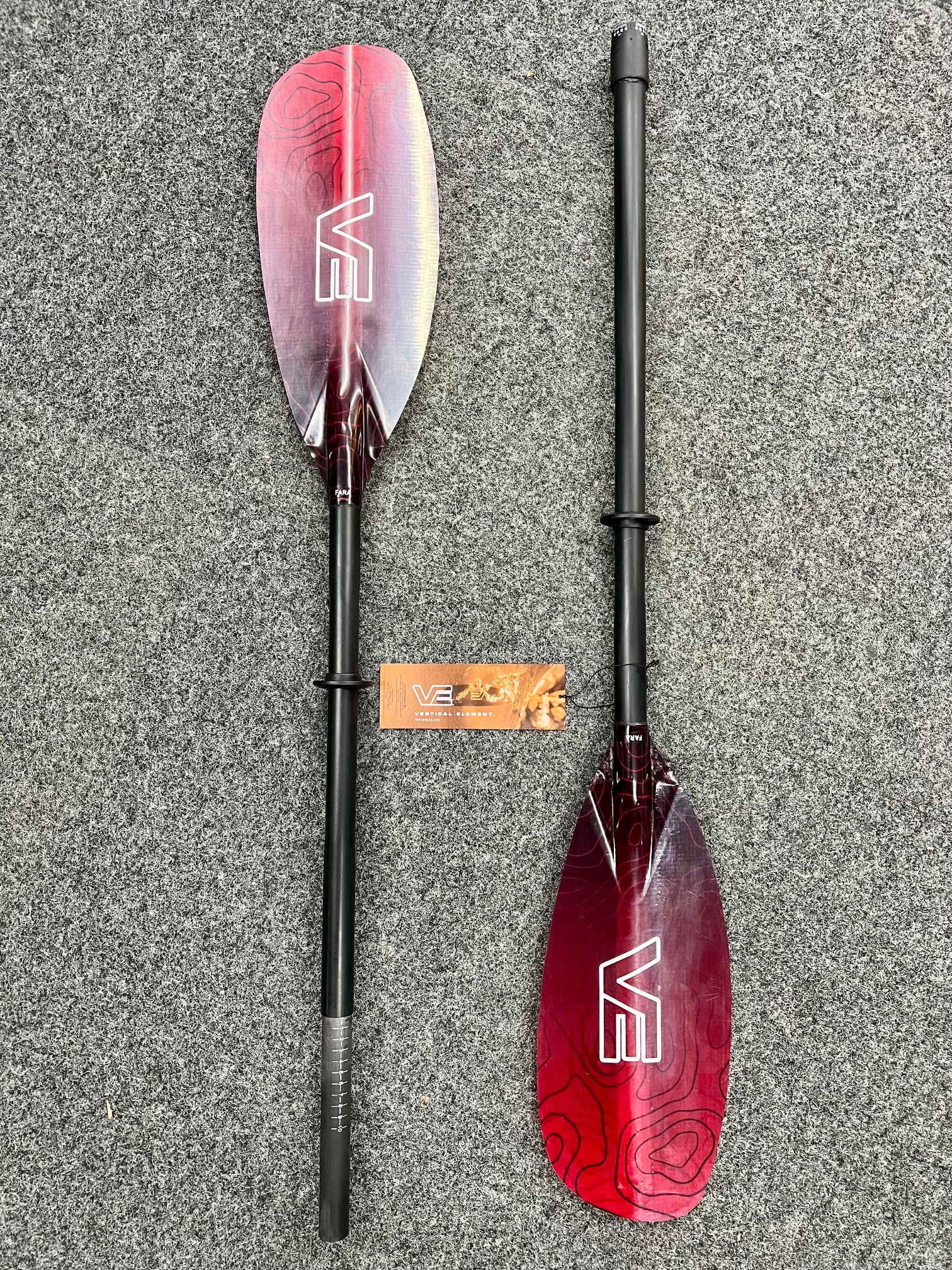 VE Glass Fara Touring Kayak Paddle 210-220cm Lava Red 2 Piece | Factory Blemish