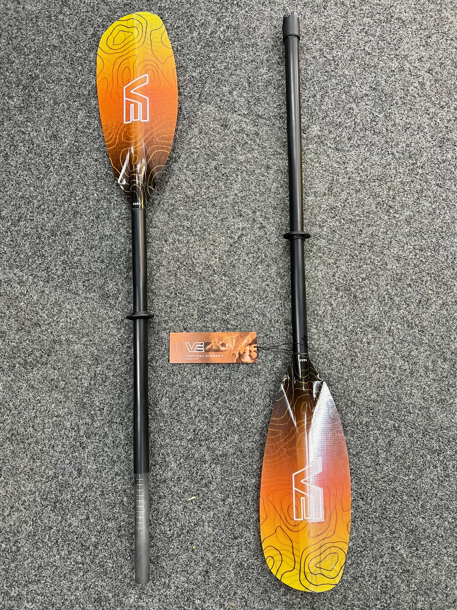 Factory Blemish VE Glass Fara Touring Kayak Paddle 220 230cm Sunrise 2 Piece