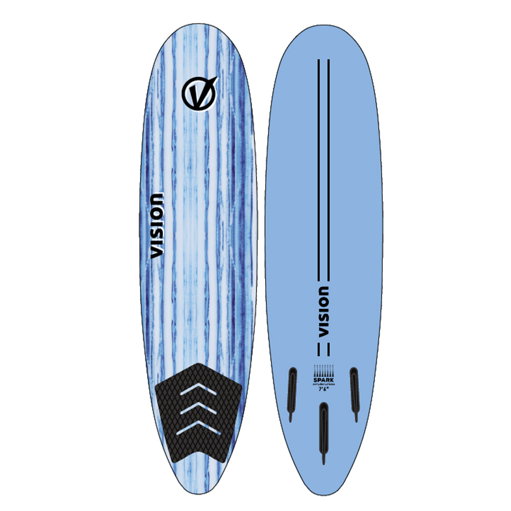 Vision Spark Soft Surfboard Blue Resin Tint