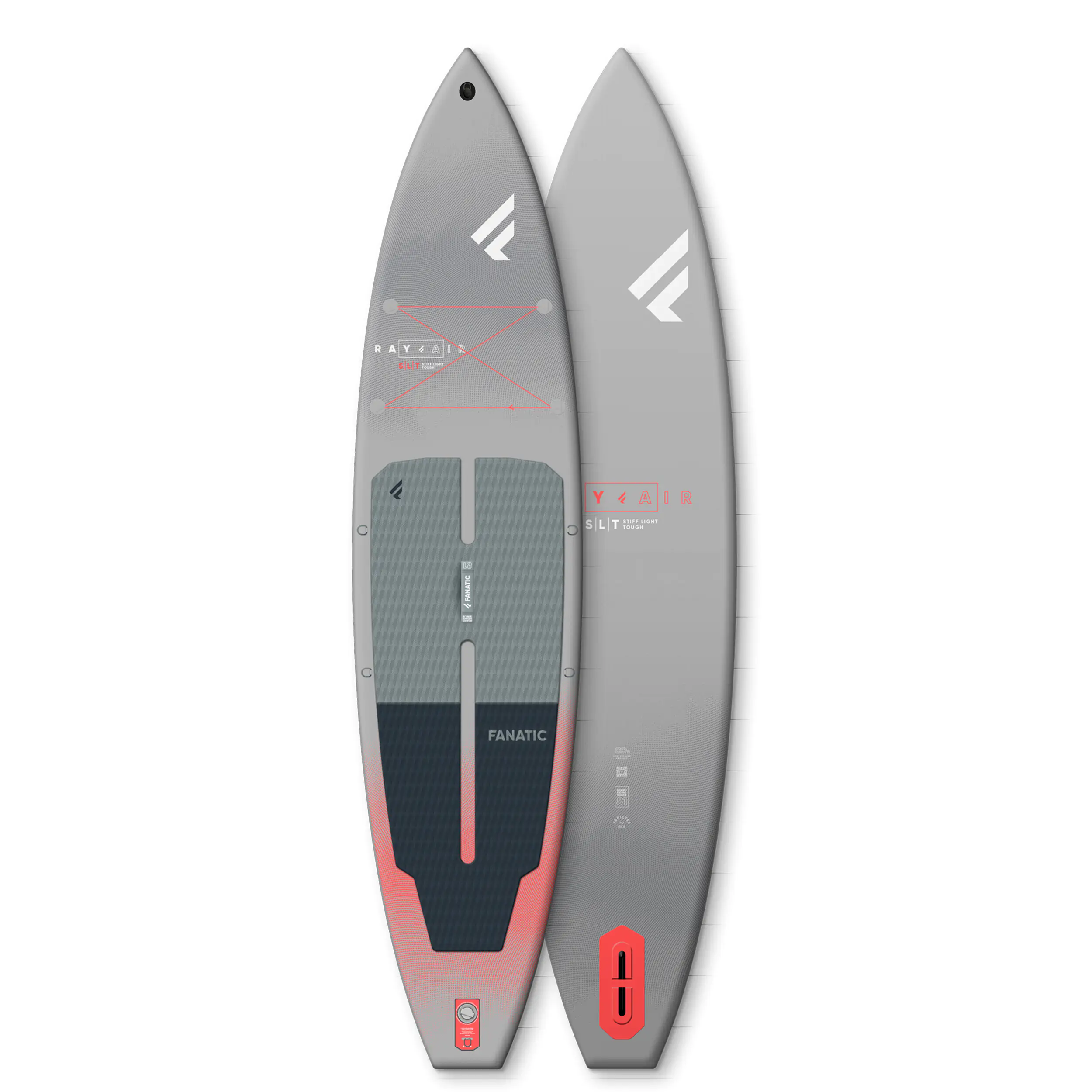 2025 Fanatic Ray Air SLT Inflatable SUP Package Grey/Red