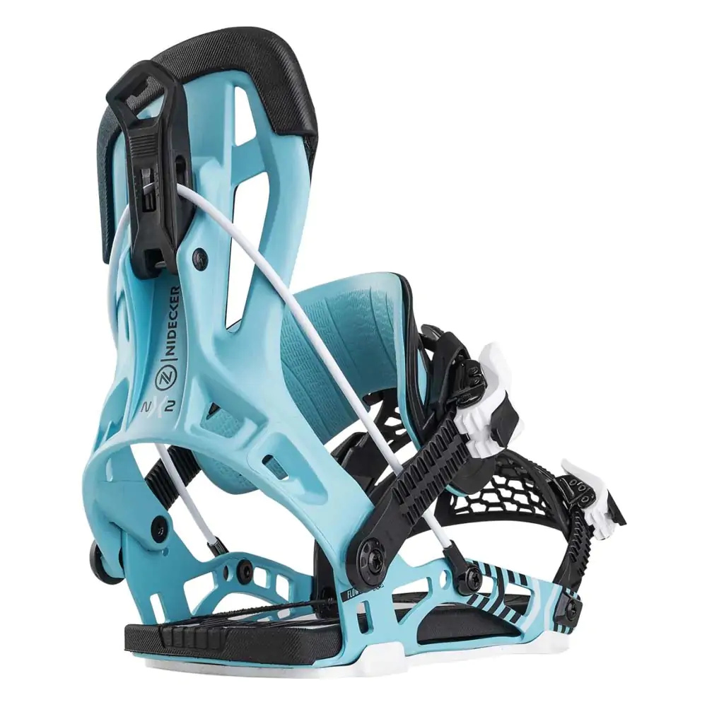 2025 Nidecker Flow NX2 Hybrid Quick Entry Snowboard Bindings Cyan