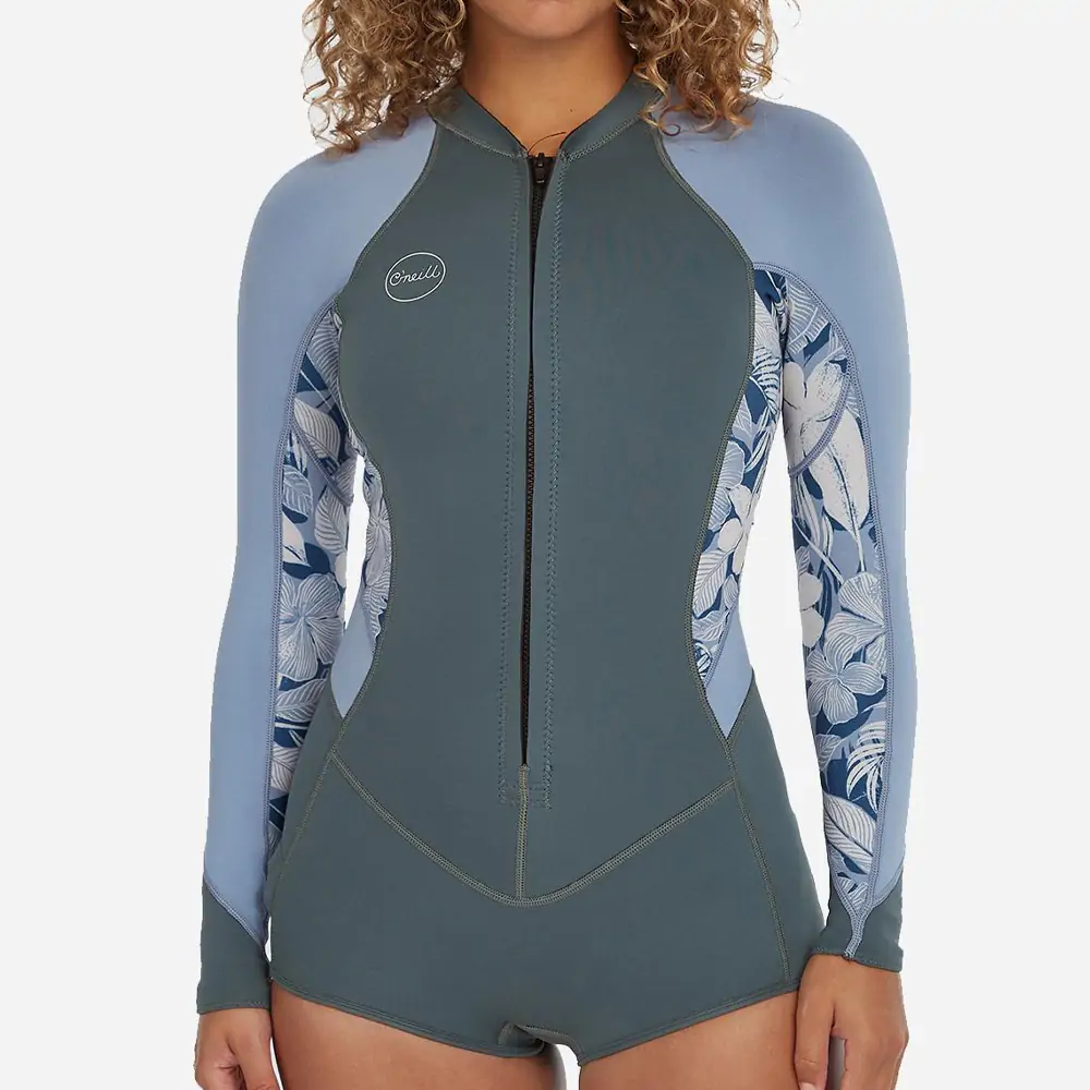 O'Neill Bahia 2/1 Women's Front Zip L/S Shorty Wetsuit Shade