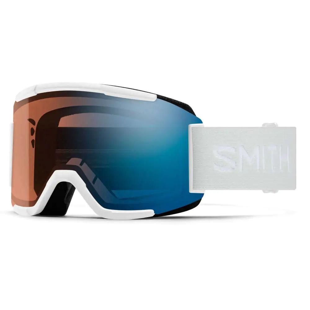 2025 Smith Squad Snow Goggles White Vapor Photochromic Blue Mirror