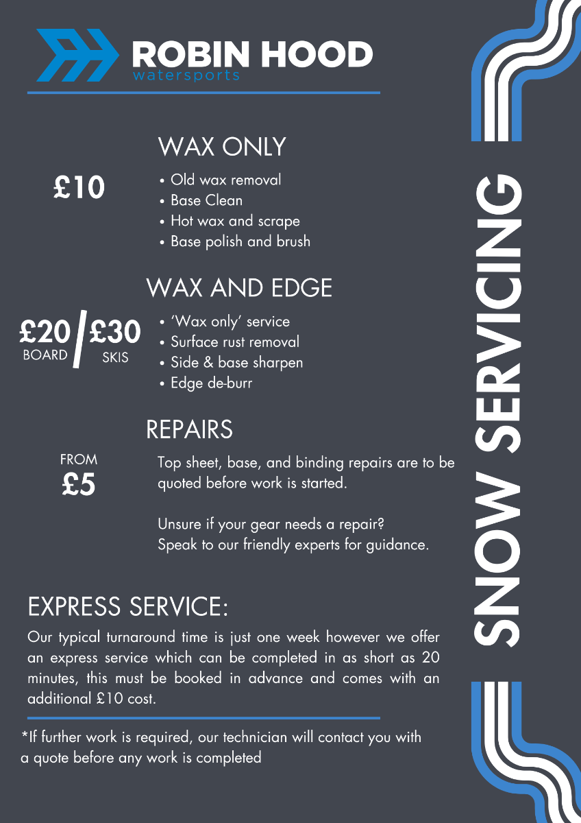 Snowboard & Ski Servicing at Robin Hood Watersports