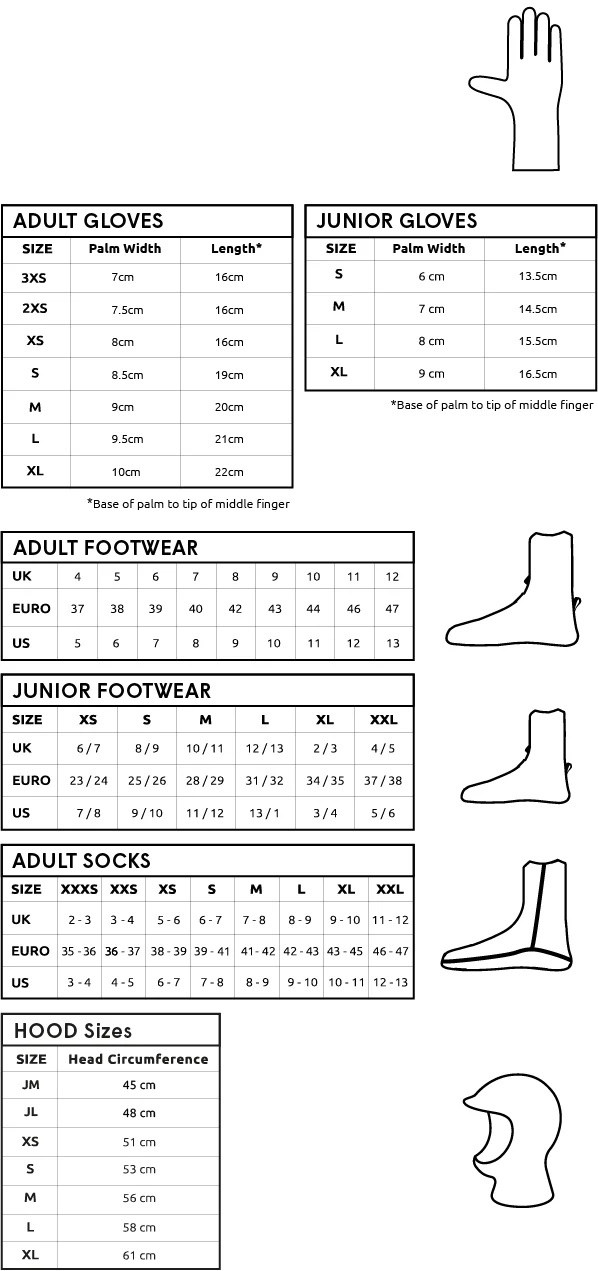 C-Skins Accessory Size Guide